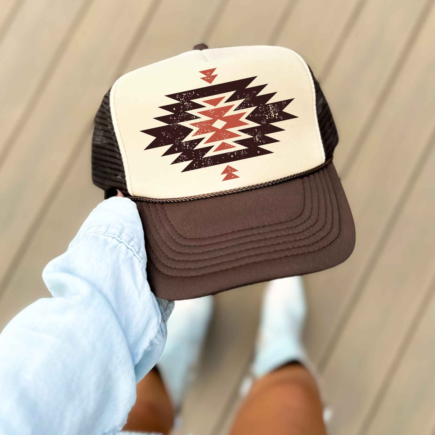 Brown Aztec Trucker Hat