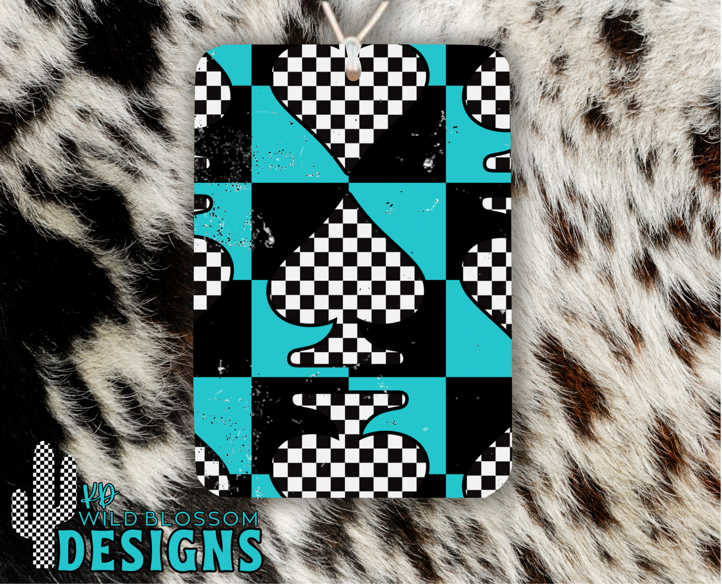 Checkered Spade Felt Freshie