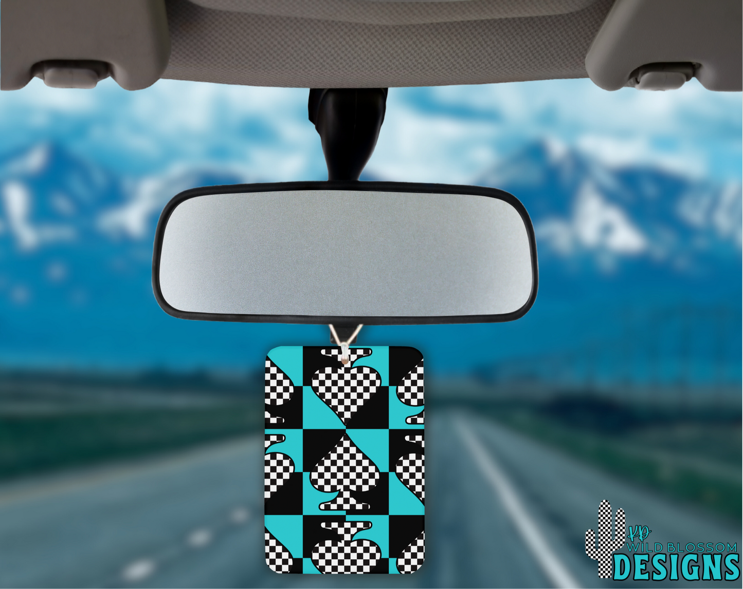Checkered Spade Felt Freshie