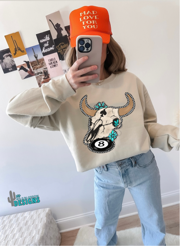 Cowgirl Bull Skull Crew