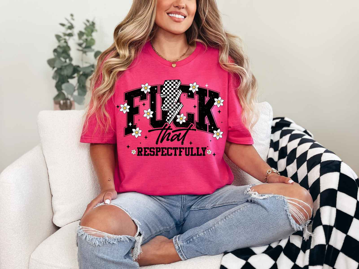 F*ck That Respectfully Tee Heliconia Pink