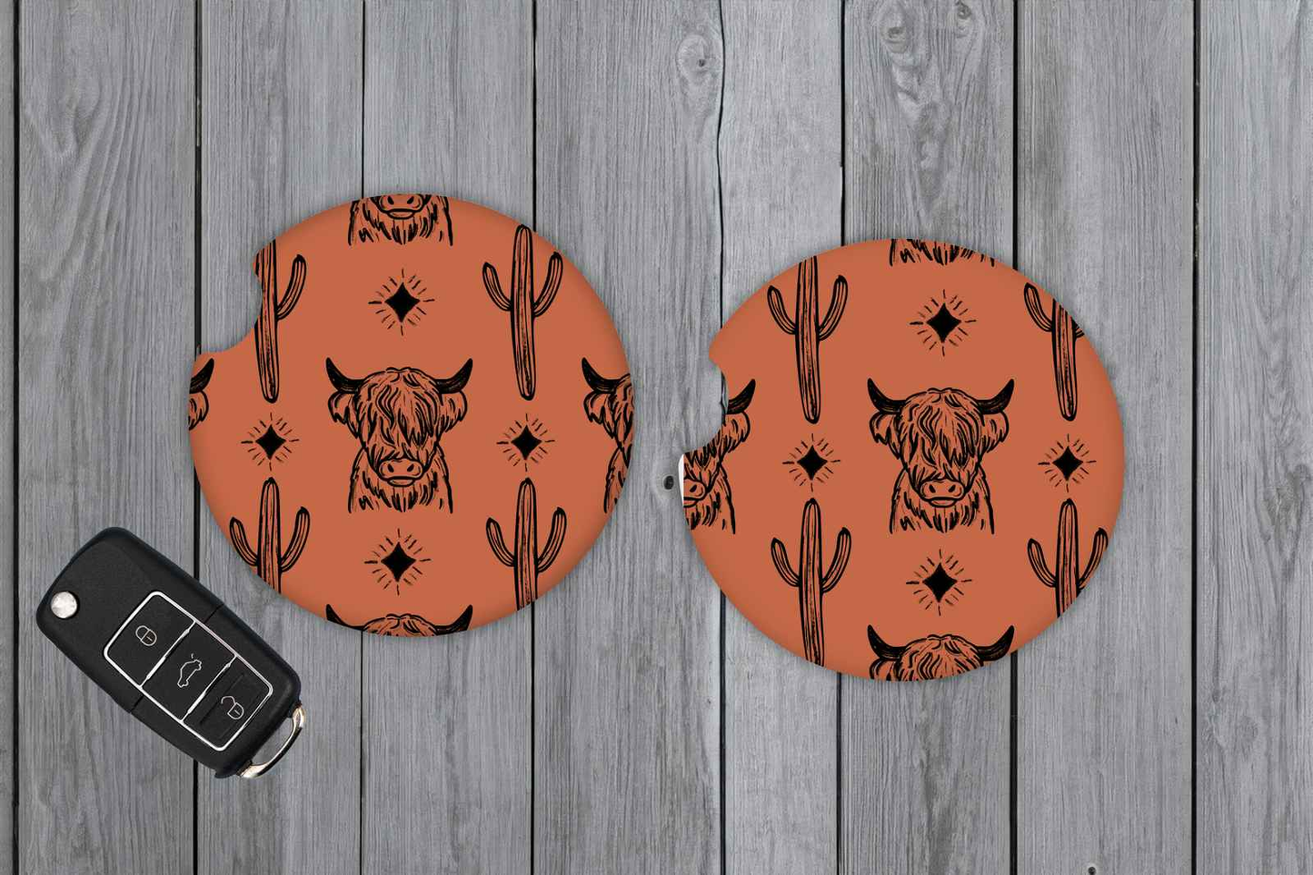 Highland Cow Car Coasters