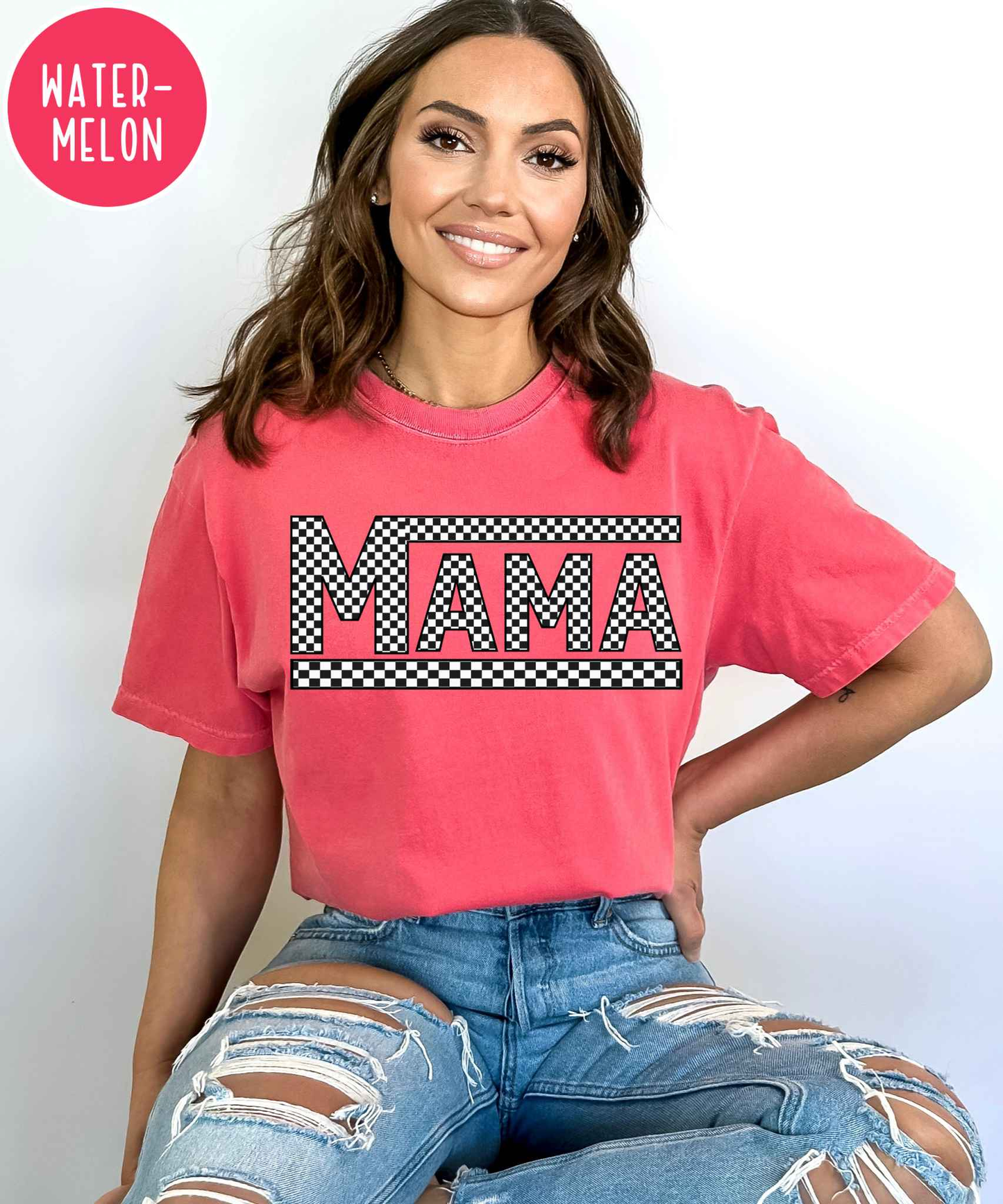 Checkered Mama Comfort Colors Tee