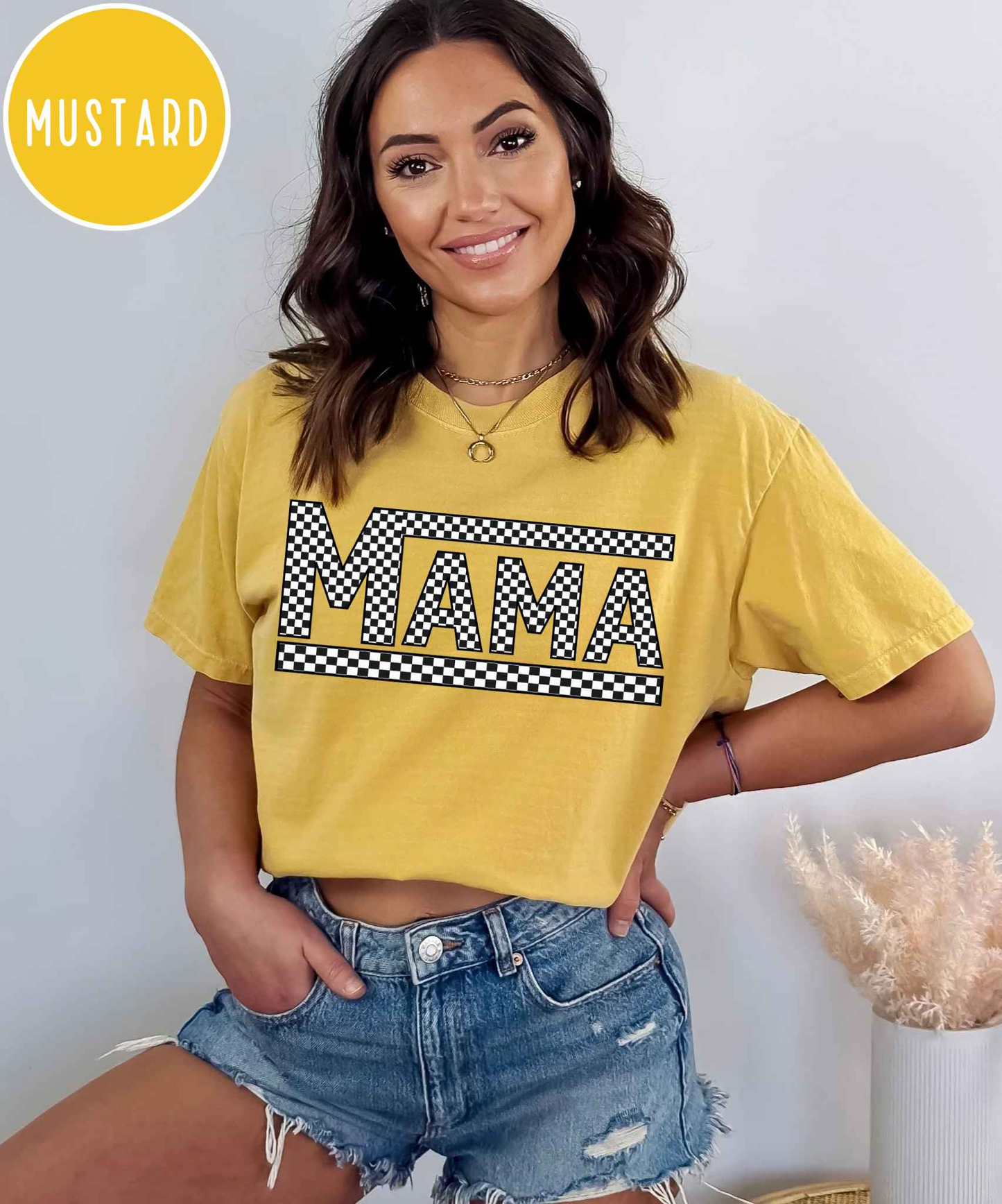 Checkered Mama Comfort Colors Tee