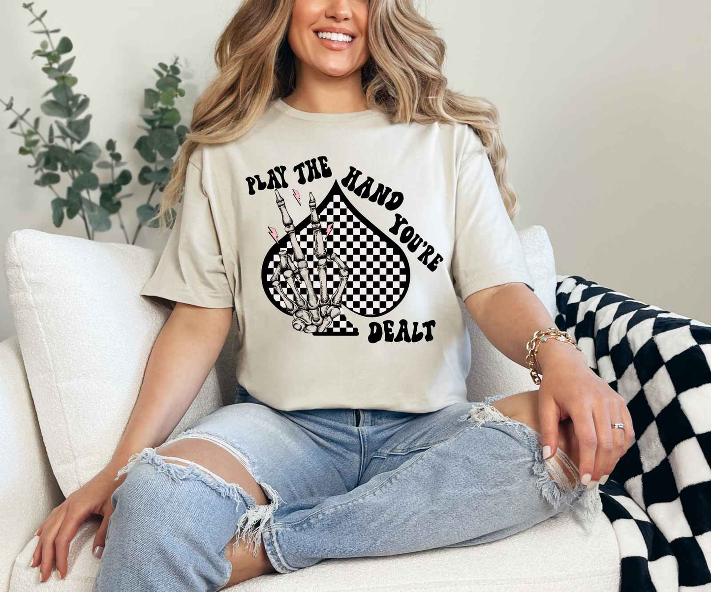 Play the Cards You’re Dealt Tee Natural