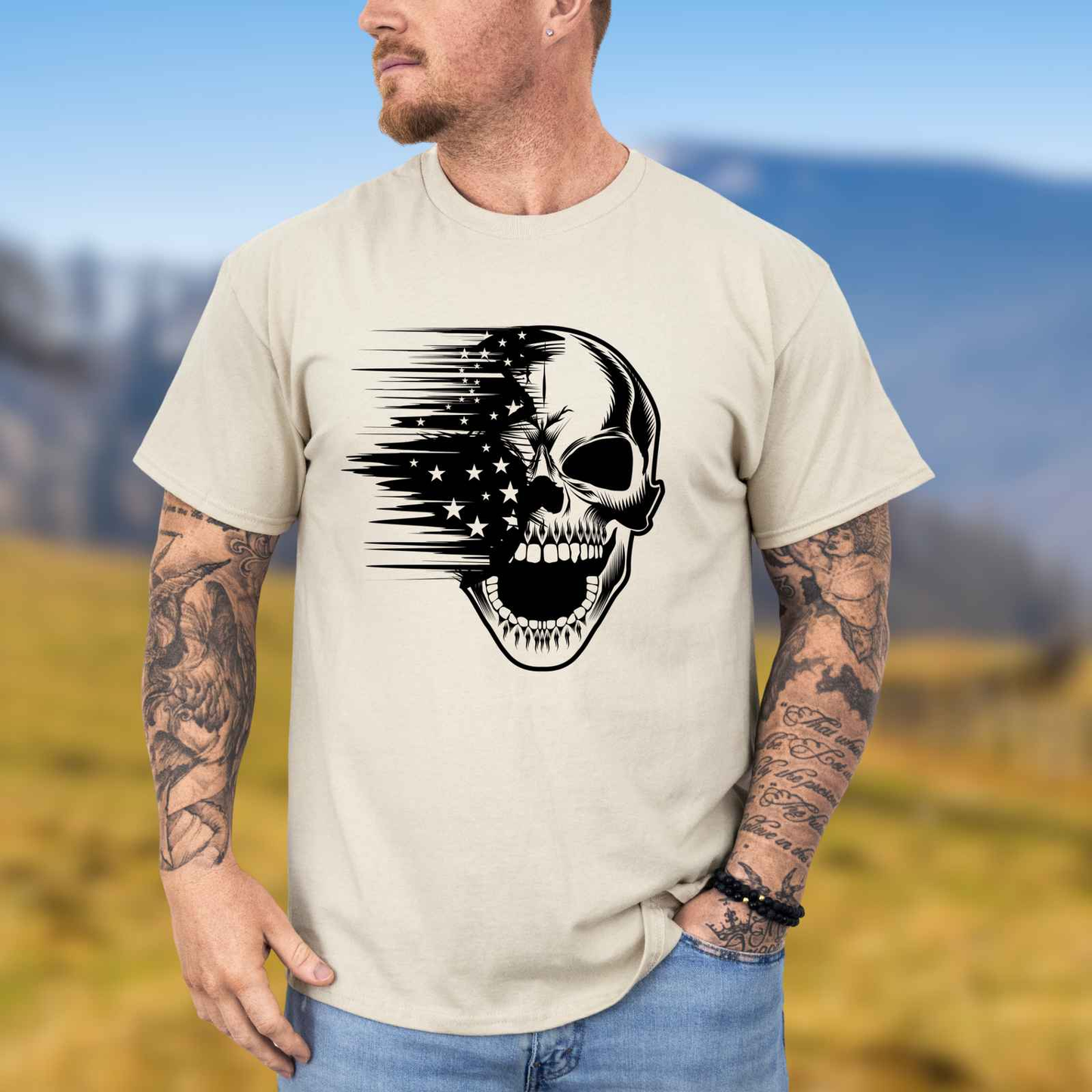 Skeleton Skull Shirt Natural