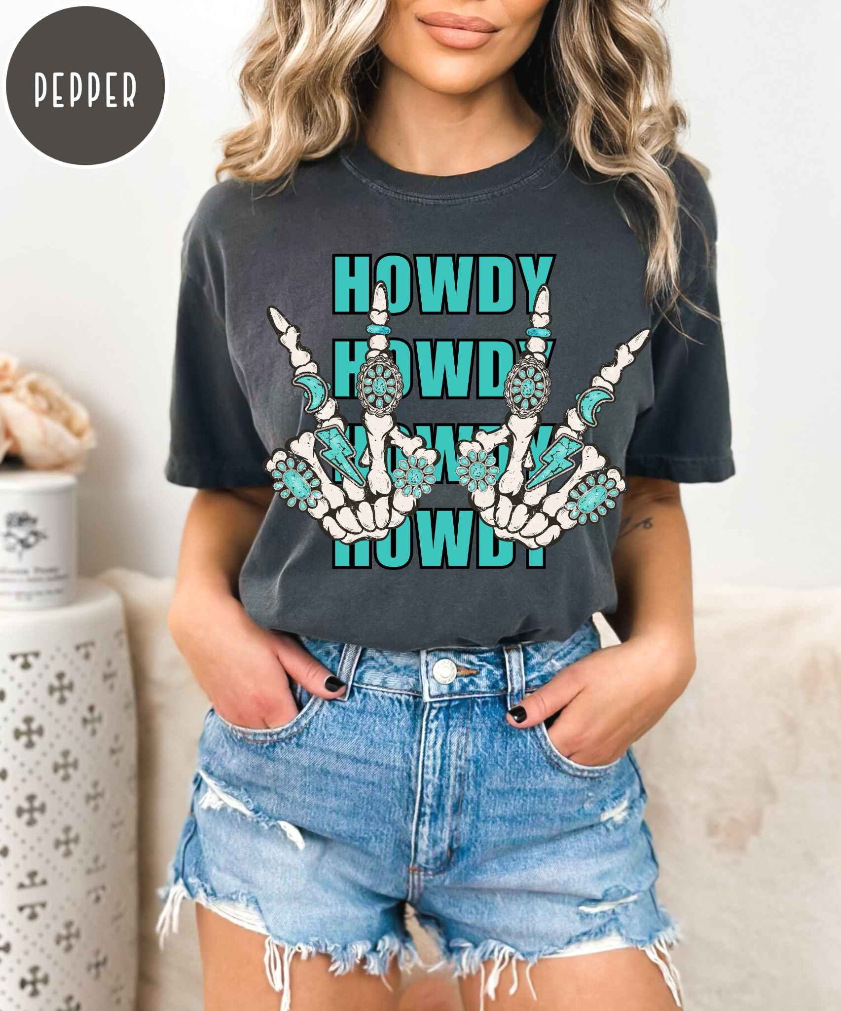 Howdy Skelly Comfort Colors Tee