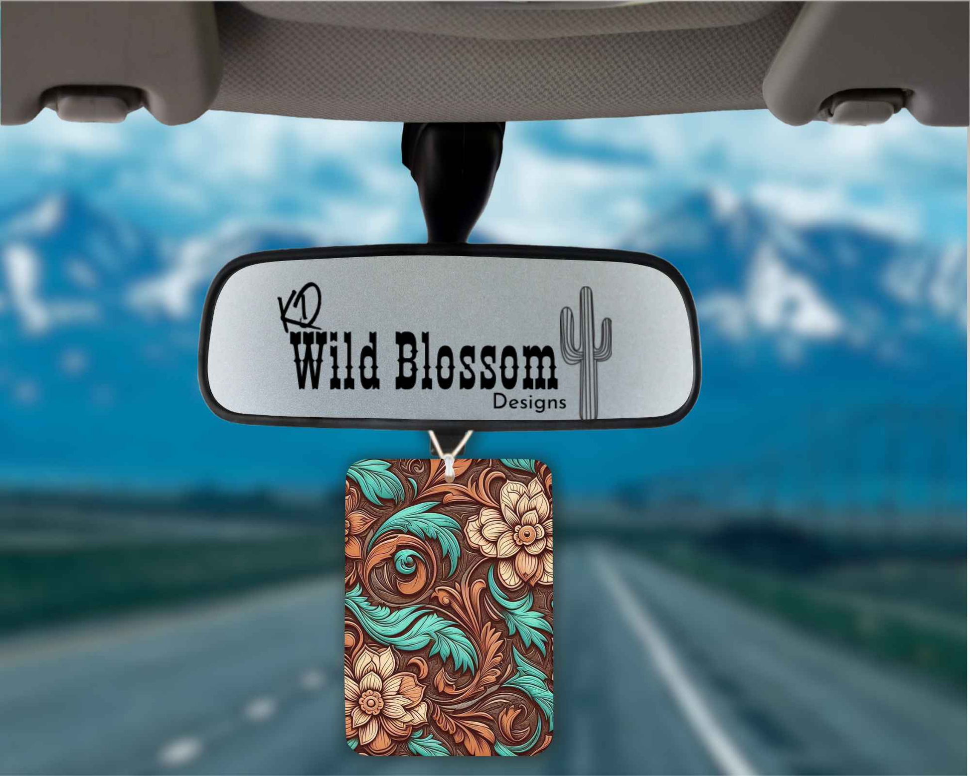 Floral Tooled Leather Felt Freshie