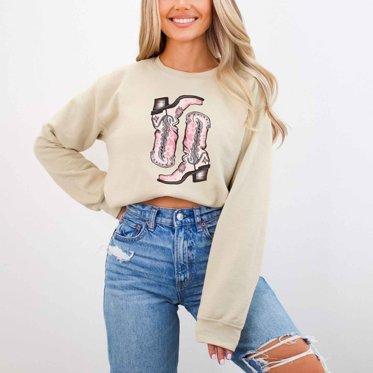 Cowboy Boot Coquette Crew