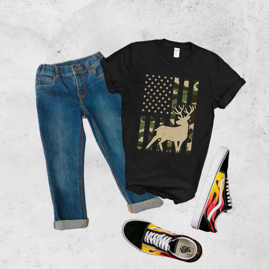 Deer Camo Flag Shirt