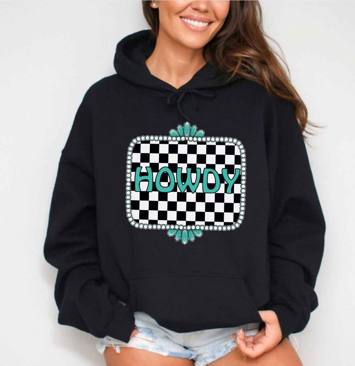Checkered Howdy Hoodie