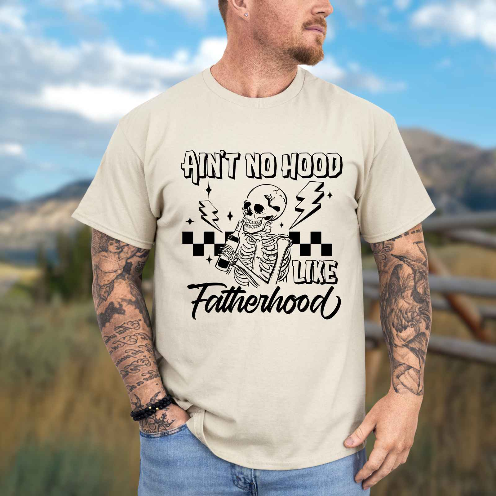 Ain’t No Hood like Fatherhood Shirt Natural