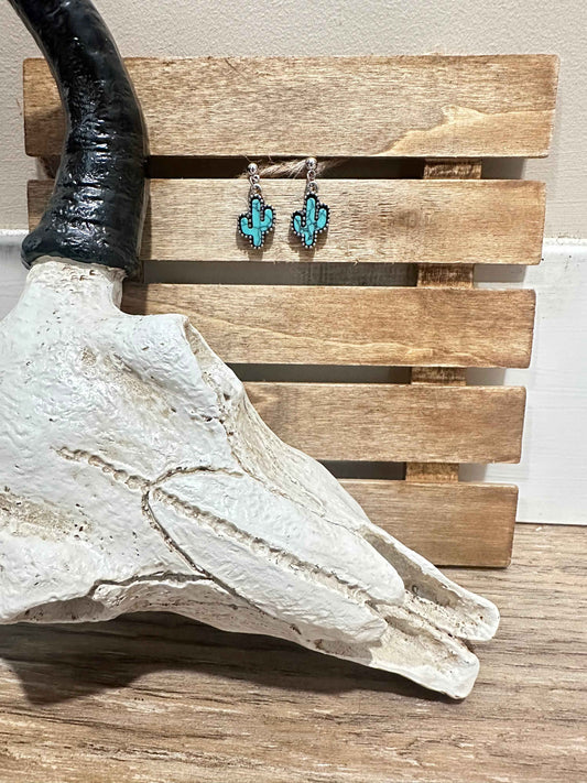 Turquoise Cactus Earrings