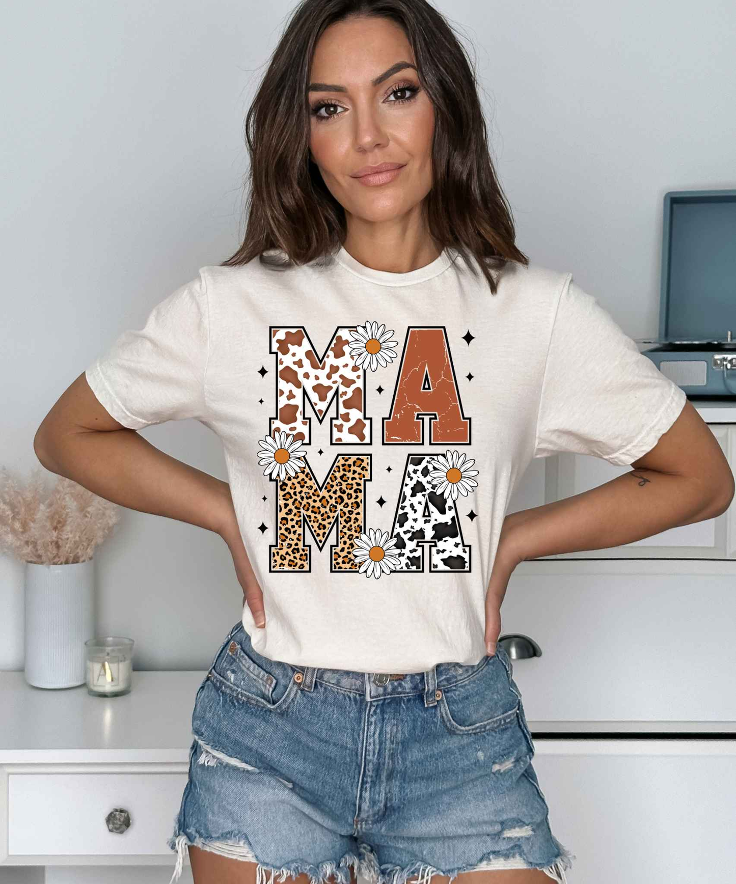 Distressed Western Mama Tee