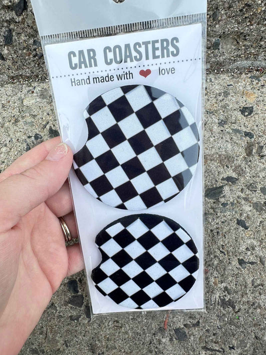 Checkered Car Coasters