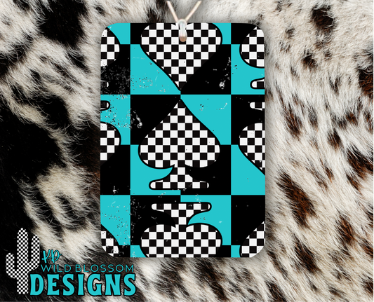 Checkered Spade Felt Freshie