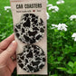 Cow Print Car Coasters