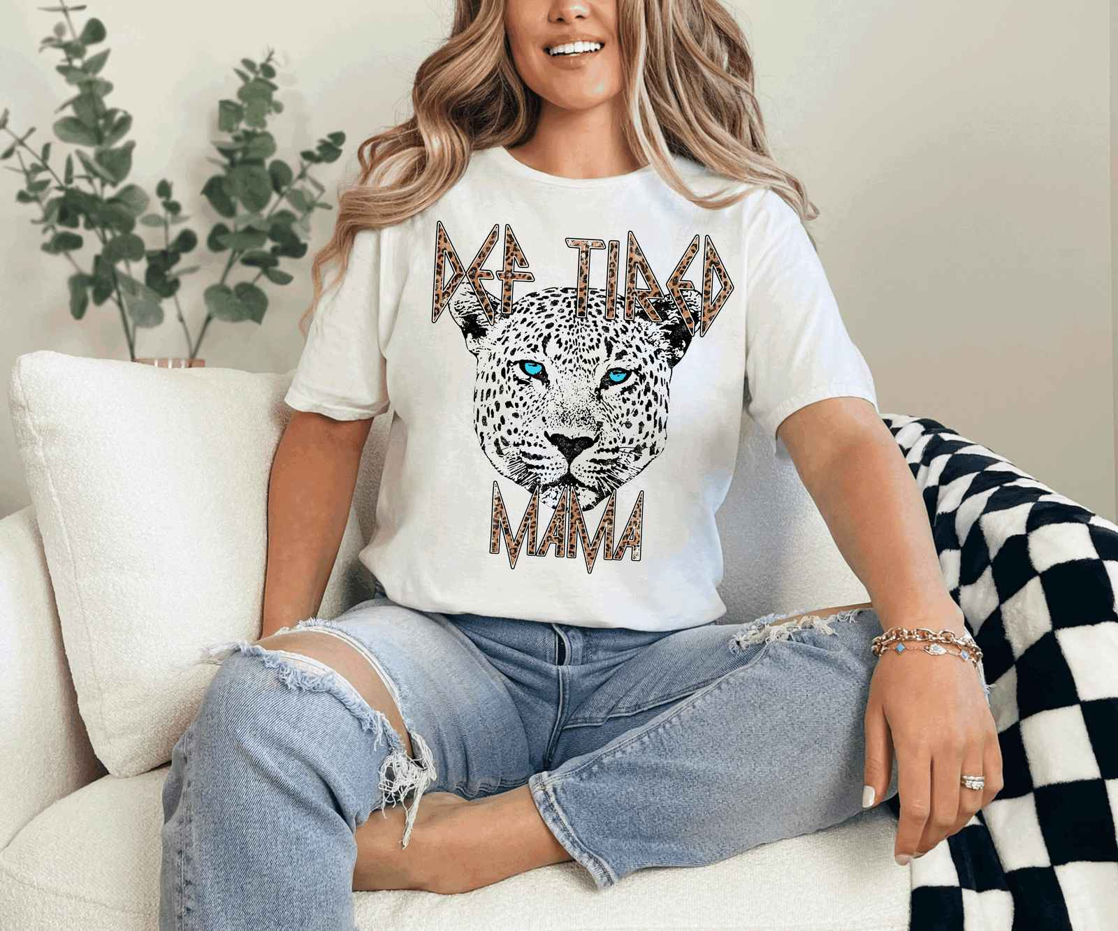 Def Tired Mama Tee White