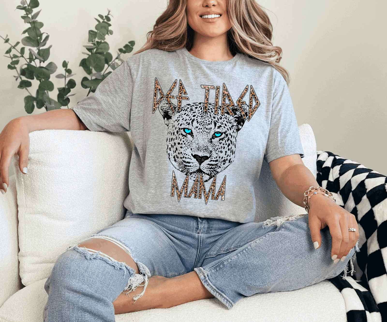 Def Tired Mama Tee Athletic Gray