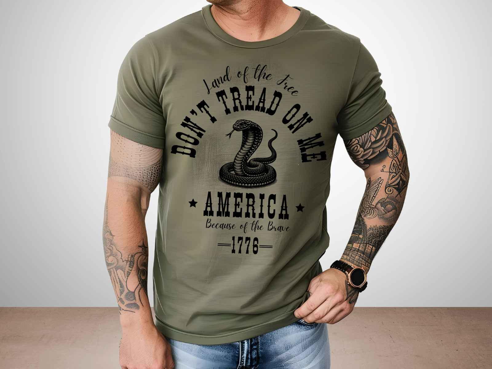 Don’t Tread On Me Shirt Heather Military Green
