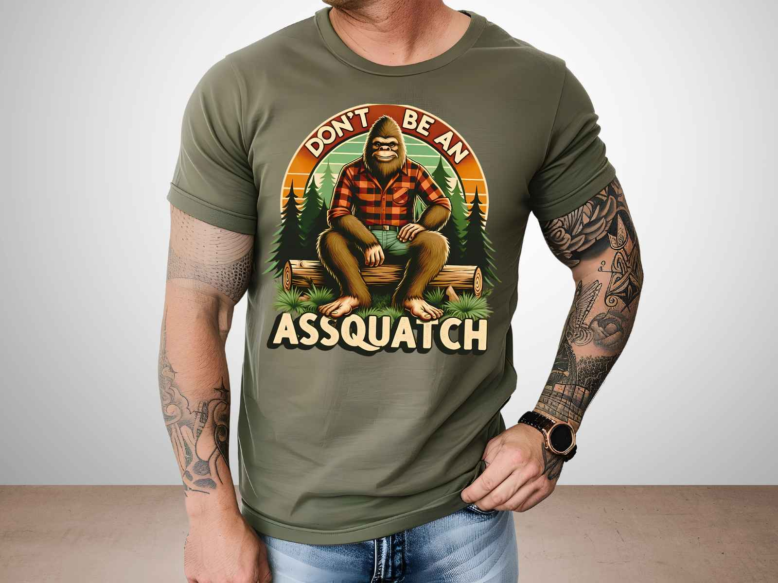 Don’t be a Assquatch Shirt Heather Military Green
