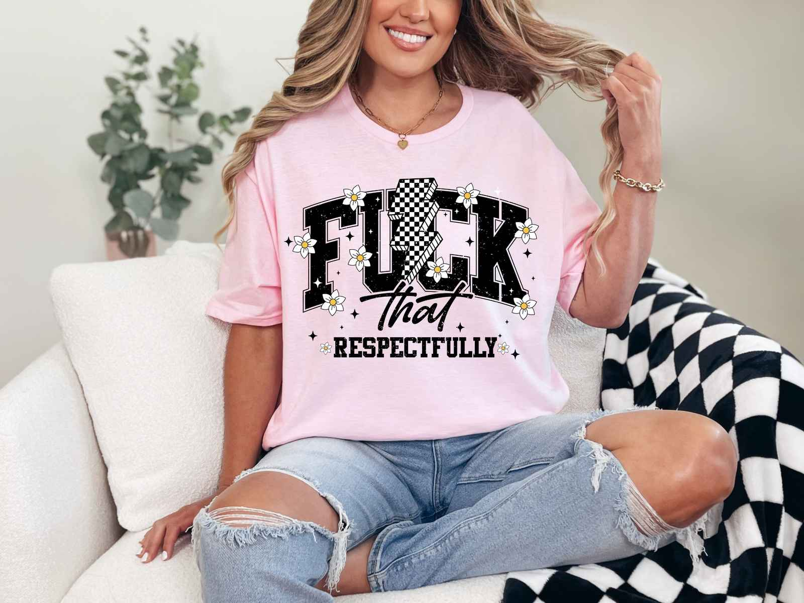 F*ck That Respectfully Tee Light Pink