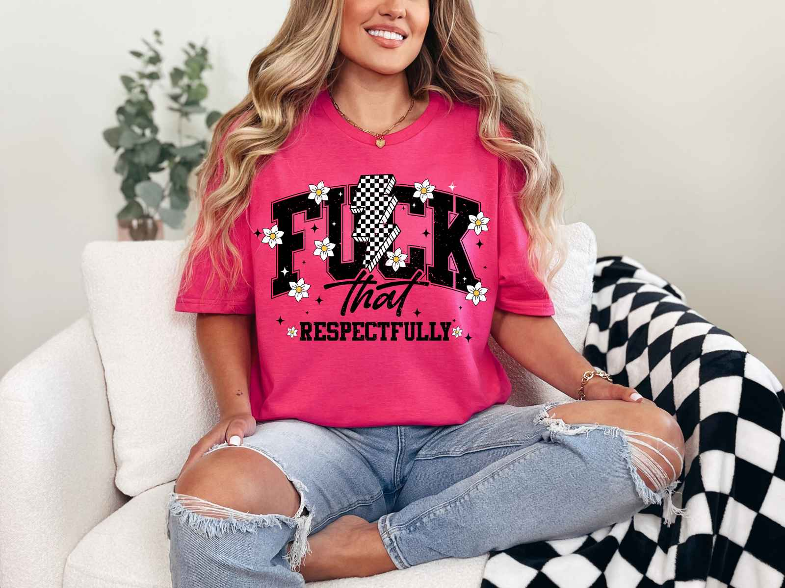 F*ck That Respectfully Tee Heliconia Pink
