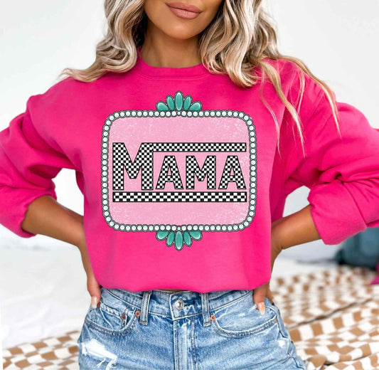 Checkered Western Mama Crew