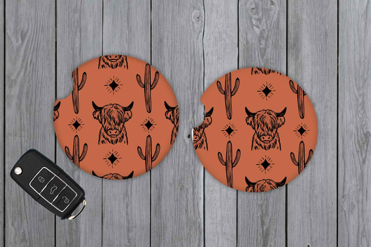 Highland Cow Car Coasters