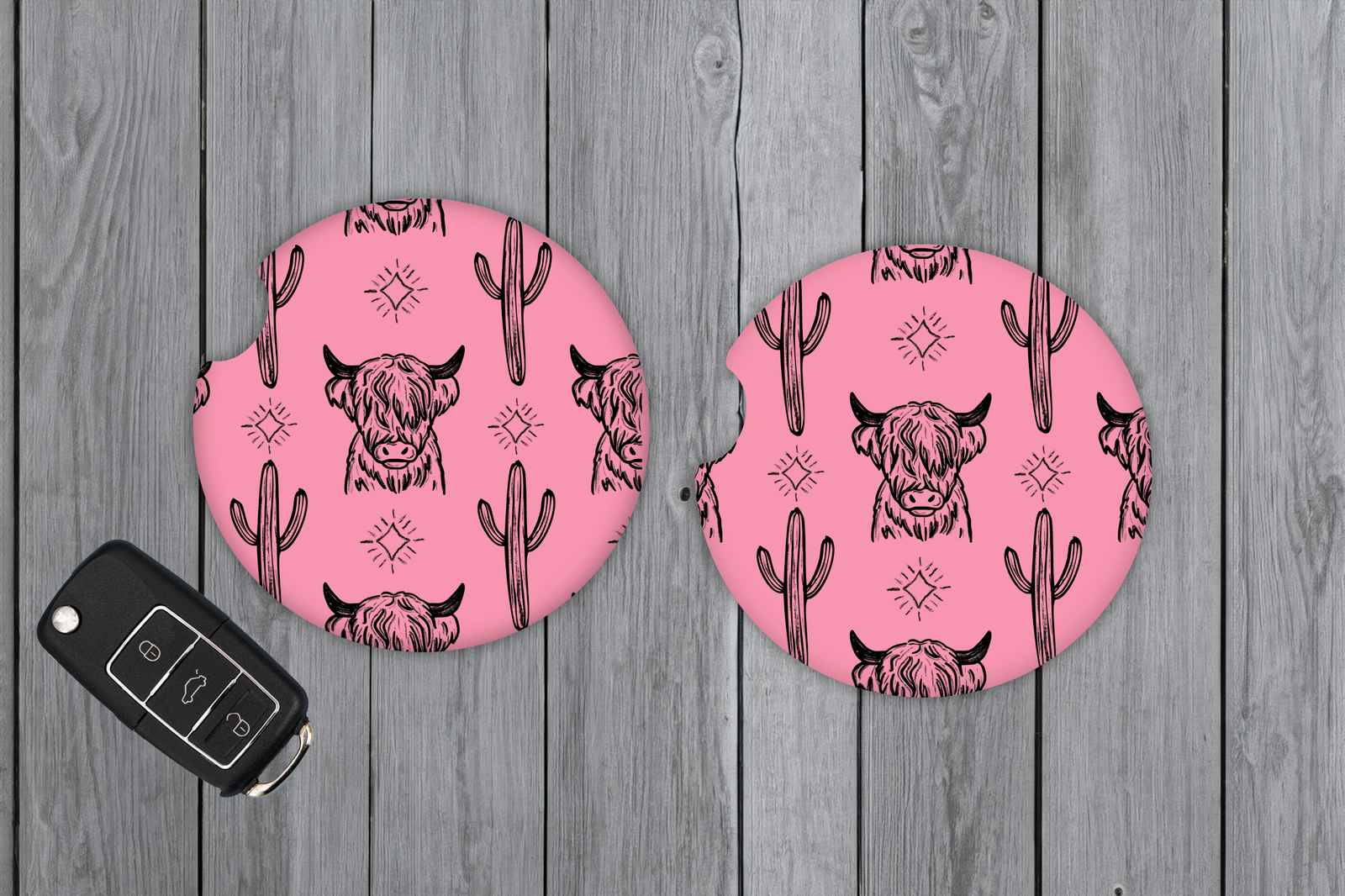 Highland Cow Car Coasters