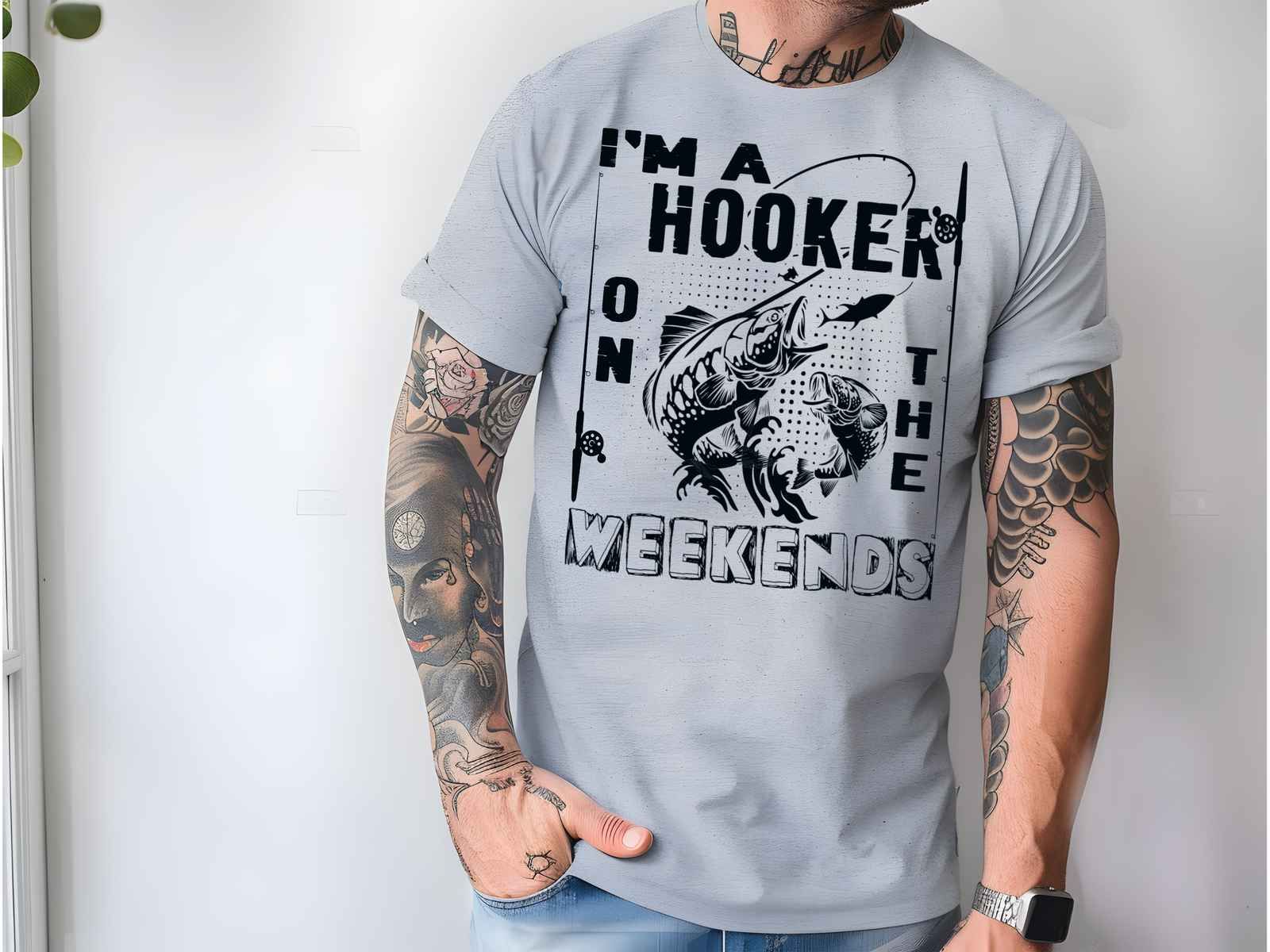 Hooker on the Weendends Shirt Athletic Gray