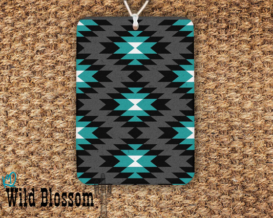 Turquoise Aztec Felt Freshie