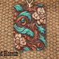 Floral Tooled Leather Felt Freshie