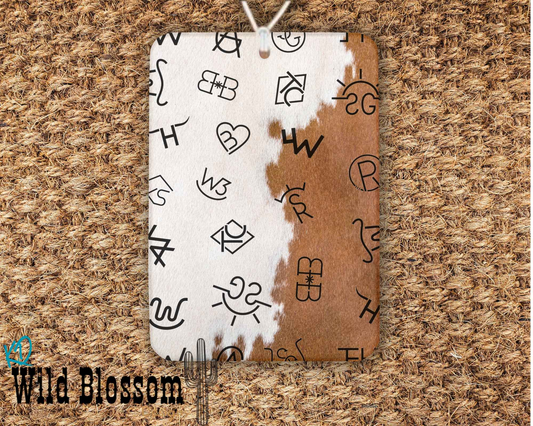 Cowhide Branded Felt Freshie