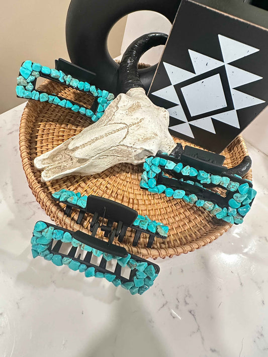 Turquoise Stone Claw Clip