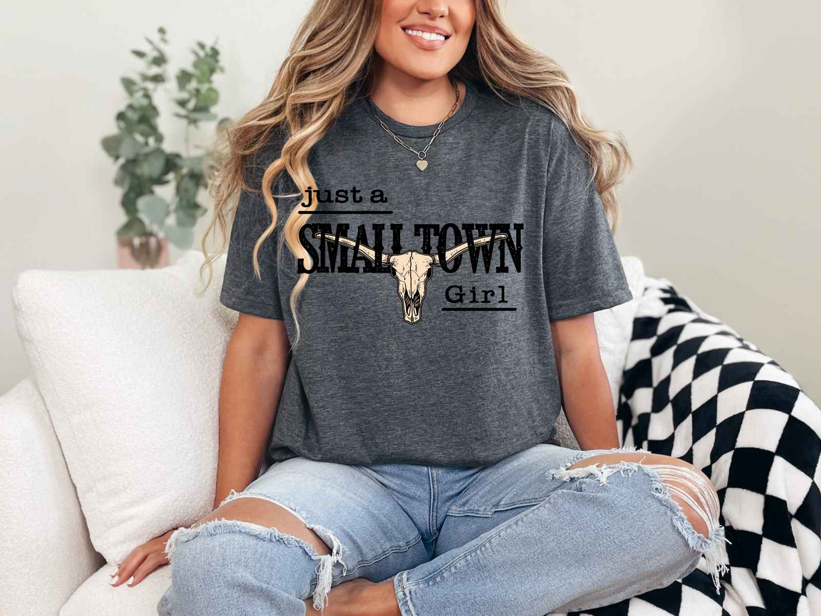 Just a Small Town Girl Tee Dark Heather