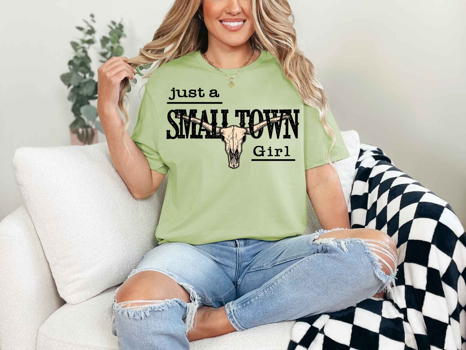 Just a Small Town Girl Tee Pistachio