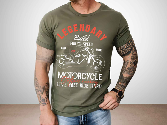 Legendary Motorcycle Shirt Heather Military Green