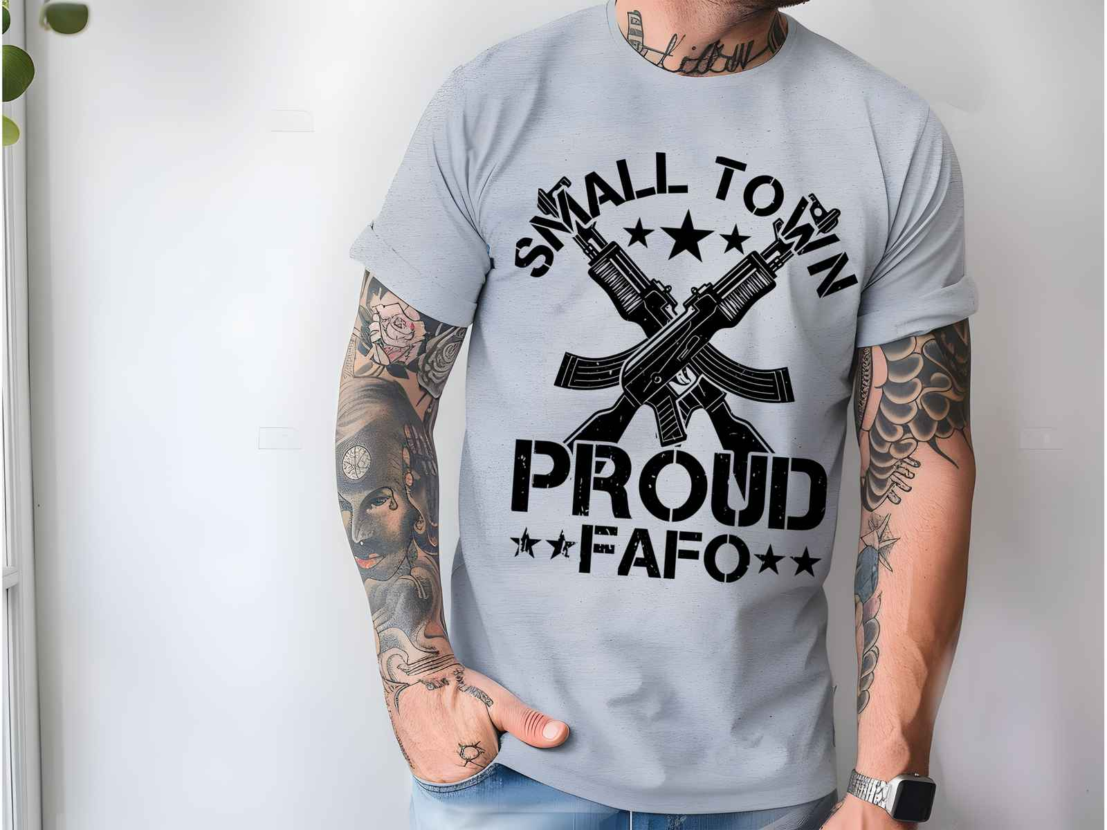 Small Town Proud Shirt Athletic Gray