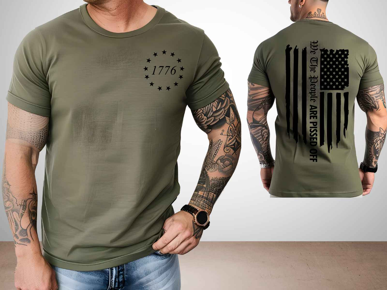 We the People are Pissed Off Shirt Heather Military Green