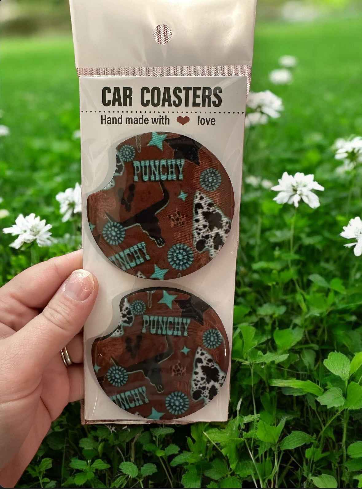 Western Punchy Car Coasters